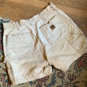 Distressed Worn-in Altered Carhartt Shorts Dungaree Fit// Work Wear